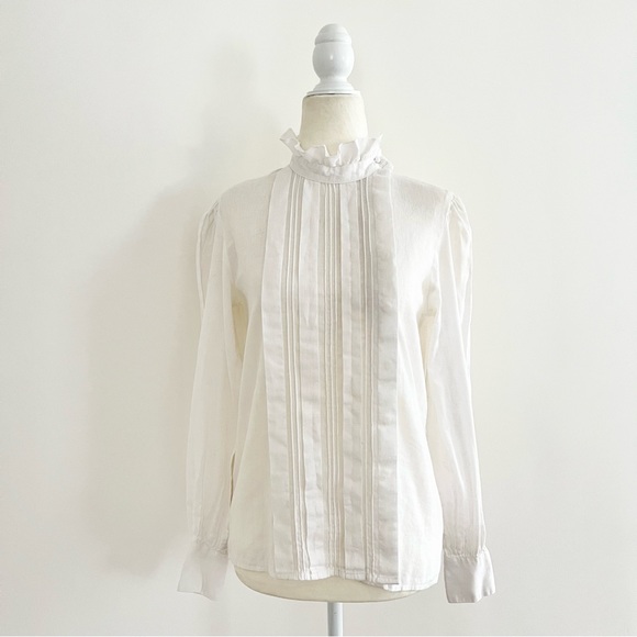 Vintage Tops - Vintage Alexandria shirtwaist white Blouse button up shirt